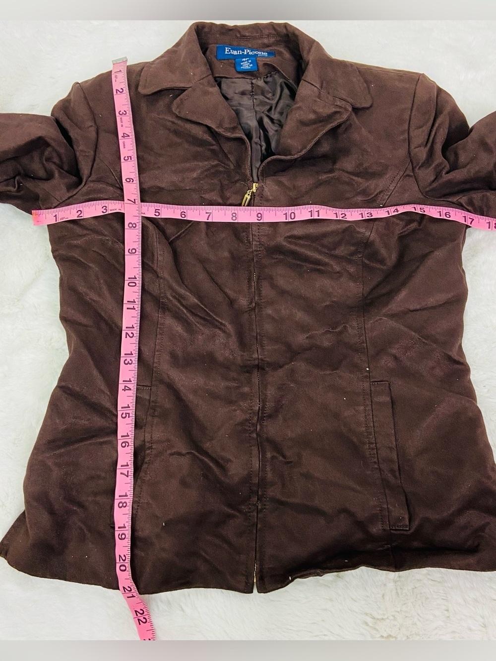 Evan Picone Women's Dark Brown lightweight Zip Jacket Size 4P - Picture 10 of 10